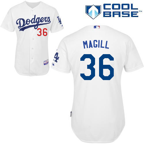 Matt Magill #36 MLB Jersey-L A Dodgers Men's Authentic Home White Cool Base Baseball Jersey
